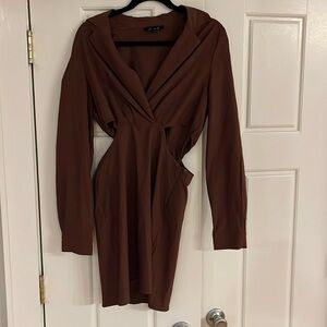 L.N.C. cut out brown dress size large